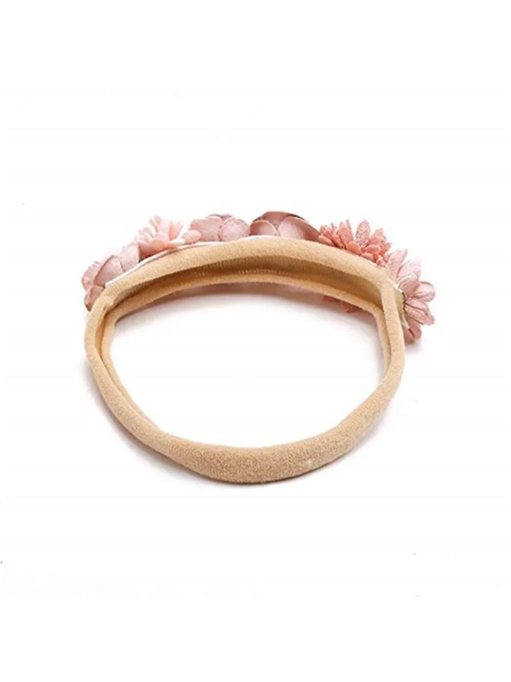 Baby Girl Headbands 3 Pack Pink Flower Nylon Hair Bands Newborn Infant Toddler